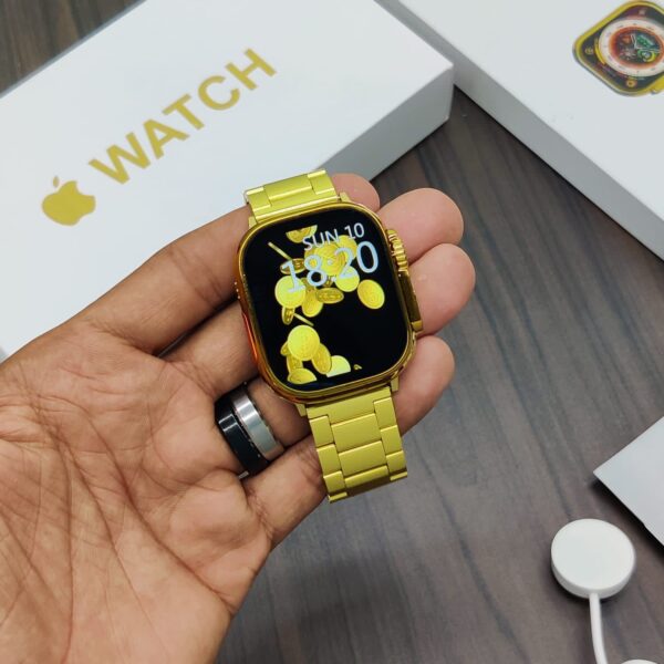 Gold Ultra Watch with apple logo - Image 4
