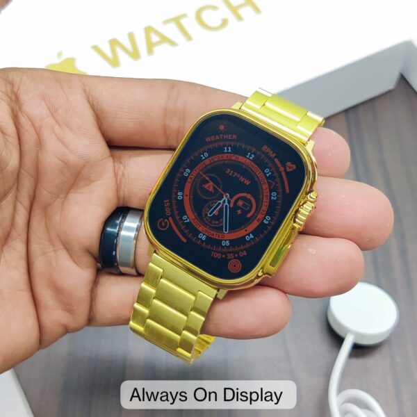 Gold Ultra Watch with apple logo - Image 3